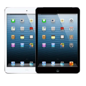 Apple iPad Mini 64GB in white and black showcasing home screen applications